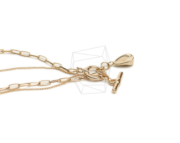 CHN-070-G【1個入り】ダブルネックレスチェーン,Two Chains necklace 3枚目の画像