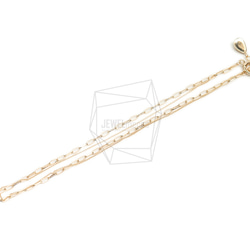 CHN-070-G【1個入り】ダブルネックレスチェーン,Two Chains necklace 2枚目の画像