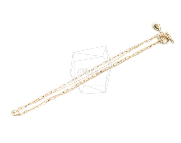 CHN-070-G【1個入り】ダブルネックレスチェーン,Two Chains necklace 2枚目の画像