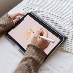 iPad case 12.9/Air5/iPad 9/mini 6系列 Smart cover皮革平板保護套 療癒兔兔 第9張的照片
