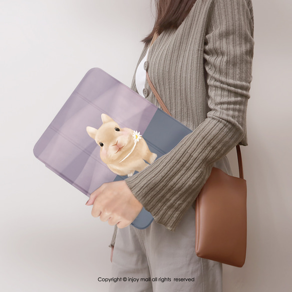 iPad case 12.9/Air5/iPad 9/mini 6系列 Smart cover皮革平板保護套 療癒兔兔 第7張的照片