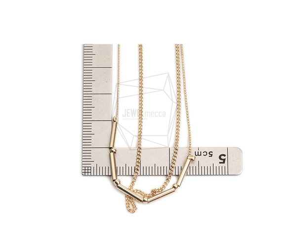 CHN-072-G【1個入り】ダブルネックレスチェーン,Two Chains necklace 4枚目の画像