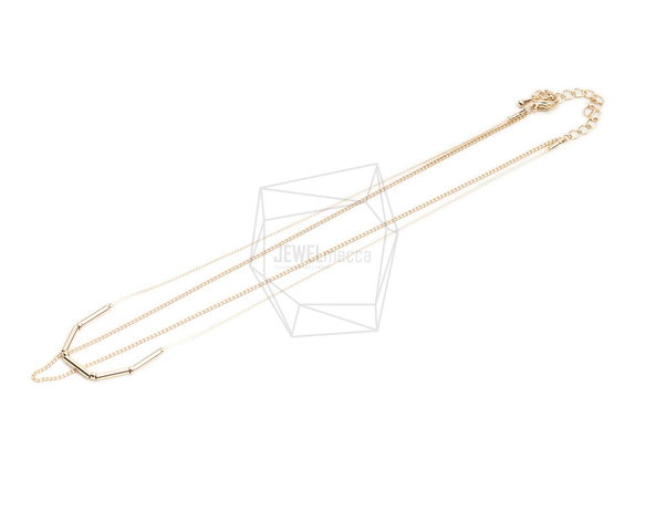 CHN-072-G【1個入り】ダブルネックレスチェーン,Two Chains necklace 2枚目の画像