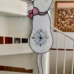 壁掛け時計「白猫ハク」 1枚目の画像