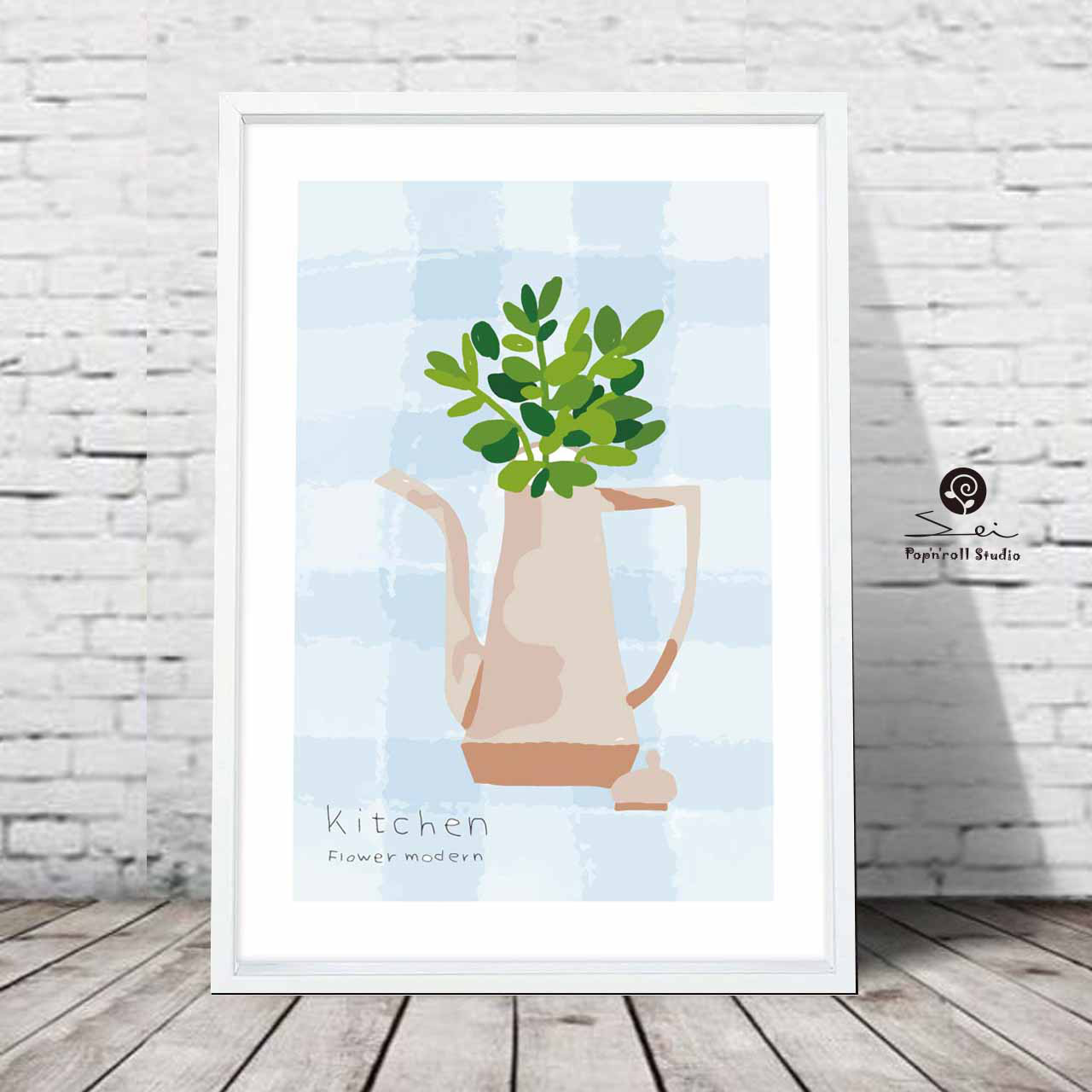 POT　花　送料無料　リーフ 　イラスト  ポスター　アート　アートポスター　seiはオリジナル専門スタジオ　825