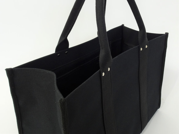 【三種顏色可選】大容量帆布手提袋 <米色> <黑色> <米白色> 第6張的照片