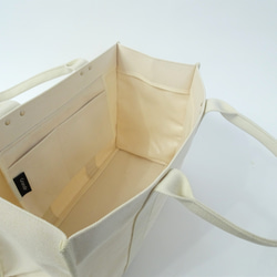 【三種顏色可選】大容量帆布手提袋 <米色> <黑色> <米白色> 第4張的照片