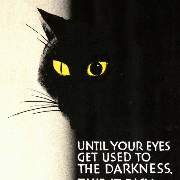暗闇に目が慣れるまで待ちましょう ヴィンテージアートプリントポスター 6枚目の画像