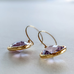 最後 1♪ 14kgf 寶石品質紫水晶金箔 - 栗色紫水晶耳環或耳環 第4張的照片