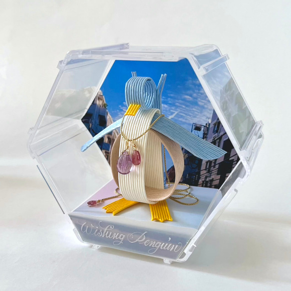 希望のペーパー・ペンギン（天然石アメジスト・トルマリン付き） 3枚目の画像