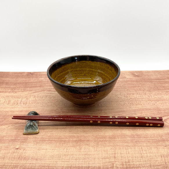 飴色の飯茶碗　【飯碗　和 陶器　黄　茶】 3枚目の画像