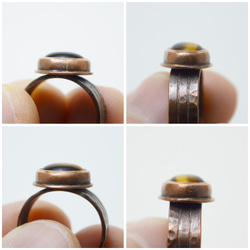 簡單系列-虎眼石‧硫化紅銅開放戒圍戒指 第6張的照片