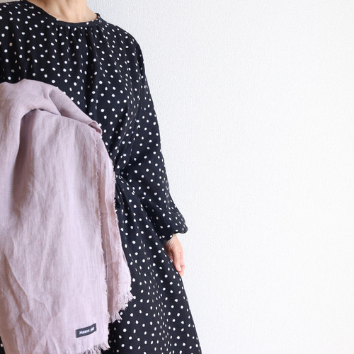 水玉ガーゼのワンピース 長袖 NO.253 ワンピース Mauve pink