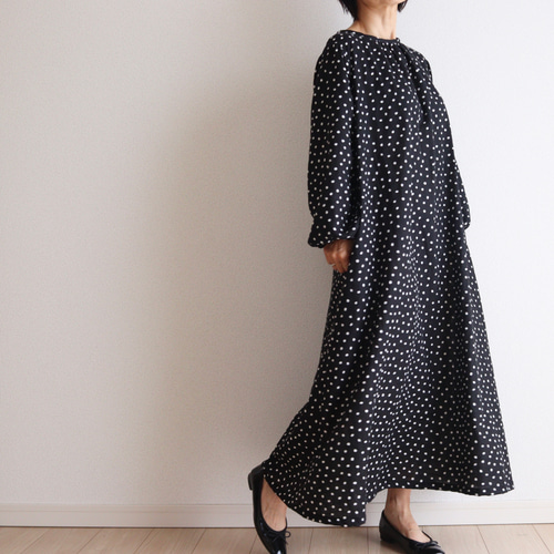 水玉ガーゼのワンピース 長袖 NO.253 ワンピース Mauve pink 水玉ガーゼのワンピース 長袖 NO.253 ワンピース Mauve pink