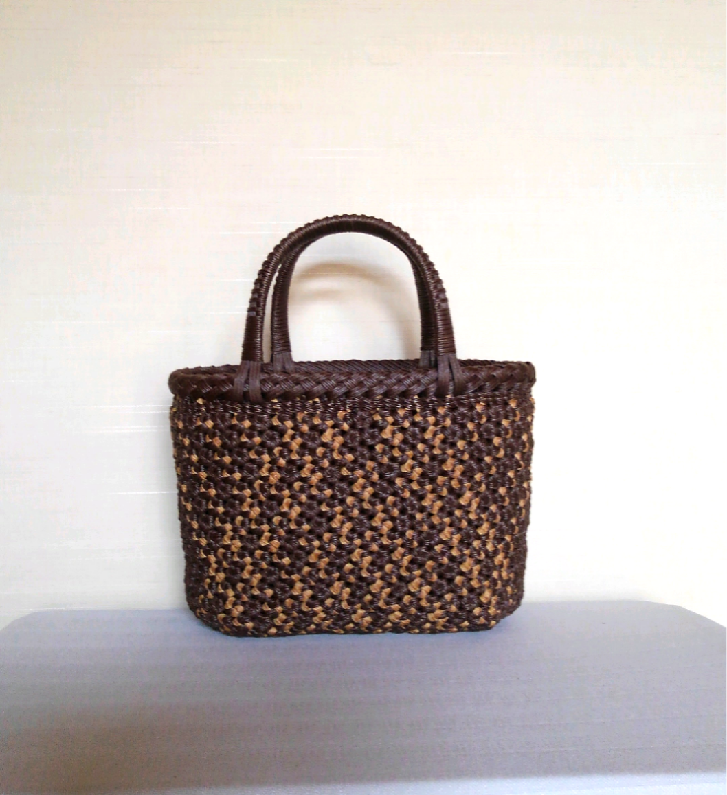 花結びクラフトかごバック 小（柿渋染め） 6,006円