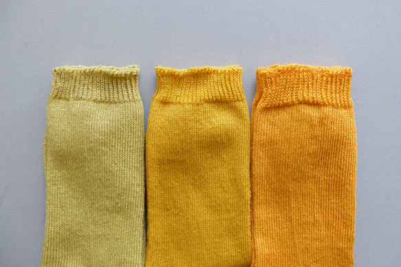 亞麻針織襪（山吹）22-24cm 第2張的照片