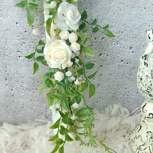 感謝セール❣️アンティーク、ロココ調/森のweddging wreath光触媒加工 感謝セール』アンティーク調／Iargeサイズ／ホワイトチャペル♡クロス