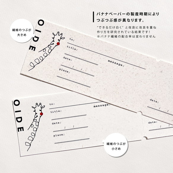 YAKUSOKU チケット／バナナペーパーのメッセージカード（AN203-22） 5枚目の画像