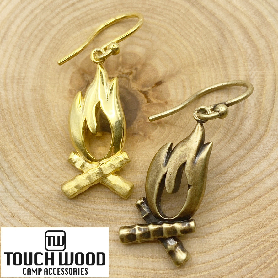 TOUCH WOOD キャンプアクセサリー SILVER925【焚火】ピアス（片耳用）