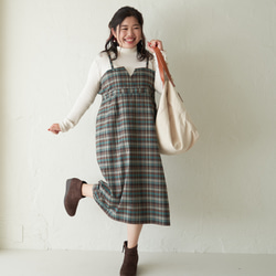 Morino Gakko 大尺碼緊身胸衣連身裙（格紋） 推薦給骨瘦如柴的人 第12張的照片