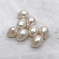 高品質 しずく淡水パール 6粒 小粒 雫真珠 ドロップ バロック 7.5~8.5