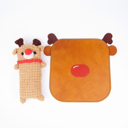 預購商品 -【FunmayXAkira明製革】紅鼻子麋鹿-滑鼠墊+手腕墊組【聖誕禮盒】 第3張的照片