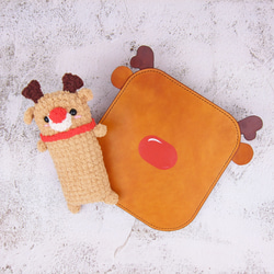 預購商品 -【FunmayXAkira明製革】紅鼻子麋鹿-滑鼠墊+手腕墊組【聖誕禮盒】 第5張的照片