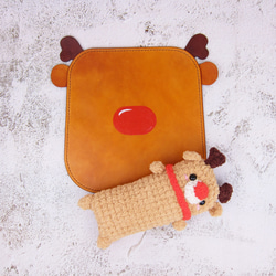 預購商品 -【FunmayXAkira明製革】紅鼻子麋鹿-滑鼠墊+手腕墊組【聖誕禮盒】 第4張的照片