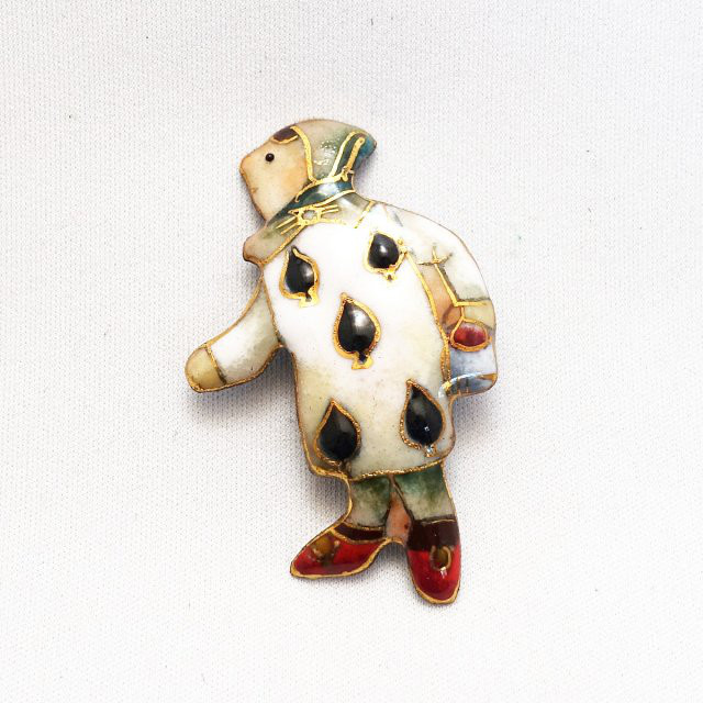 「不思議の国のアリス」トランプの兵士（D）の七宝焼ブローチ【受注制作】