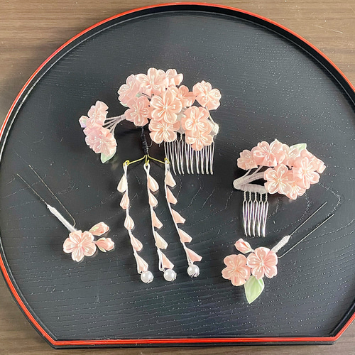 桜咲く つまみ細工髪飾り コーム ことゆり 通販 14842111