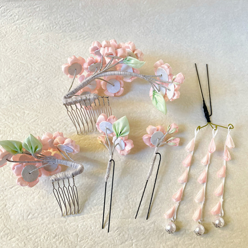 桜咲く つまみ細工髪飾り コーム ことゆり 通販 14842111