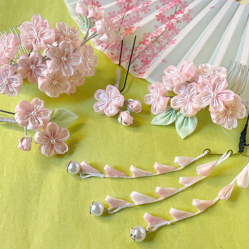 桜咲く つまみ細工髪飾り コーム ことゆり 通販 14842111