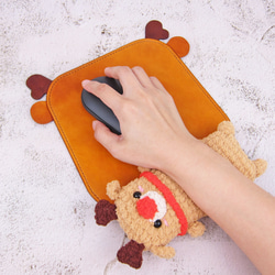預購商品 -【FunmayXAkira明製革】紅鼻子麋鹿-滑鼠墊+手腕墊組【聖誕禮盒】 第11張的照片