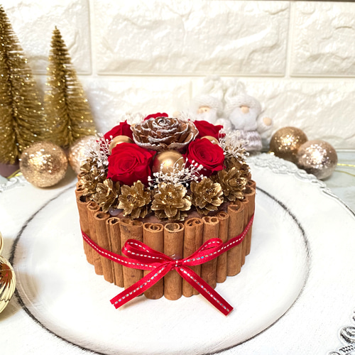 ドライフラワーシナモン＊ケーキ