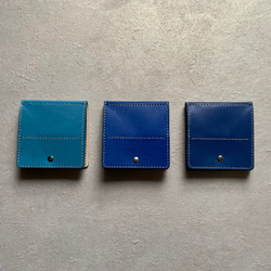 2022年 新作 ／ 空色のハーフウォレット 国産：瀬戸内レザー 二つ折り