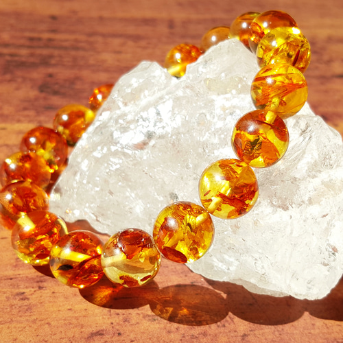 ゆうゆうさま専用】レッドアンバー 大玉 希少 ブレスレット 天然石