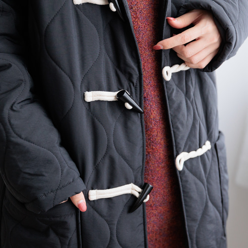 キルティング中綿フェイクダウンダッフルコート 22676B コート ihuu