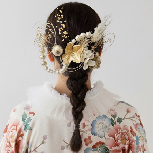 成人式 髪飾り 成人式髪飾り パール髪飾り ランダムパールチェーン