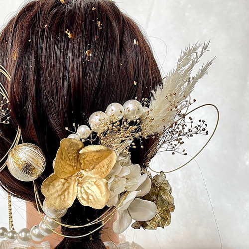 成人式 髪飾り 成人式髪飾り パール髪飾り ランダムパールチェーン