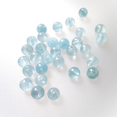 5～8mm アクアマリン 天然石 丸玉 ラウンド 【大きさ選択】 5mm・6mm