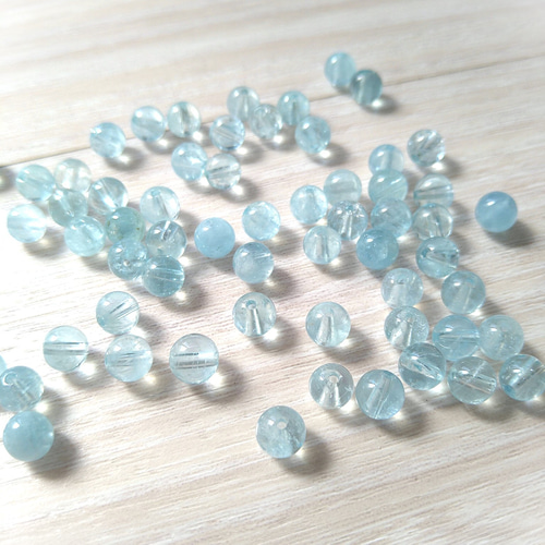 5～8mm アクアマリン 天然石 丸玉 ラウンド 【大きさ選択】 5mm・6mm