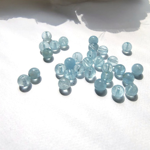 5～8mm アクアマリン 天然石 丸玉 ラウンド 【大きさ選択】 5mm・6mm