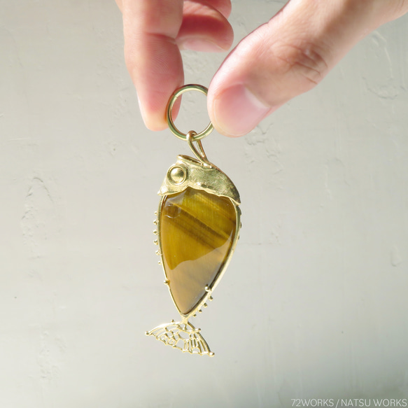 タイガーアイ フィッシュ チャーム / Tiger Eye Fish charms 5枚目の画像