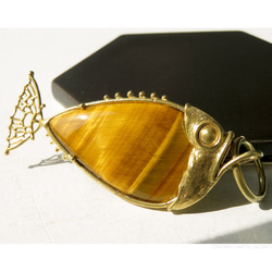 タイガーアイ フィッシュ チャーム / Tiger Eye Fish charms 4枚目の画像