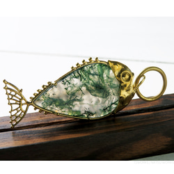 モス アゲート フィッシュ チャーム / Moss Agate Fish charms 4枚目の画像