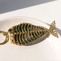 モス アゲート フィッシュ チャーム / Moss Agate Fish charms 3枚目の画像