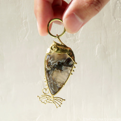 チューブ アゲート フィッシュ チャーム / Tube Agate Fish charms 5枚目の画像