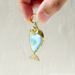 ラリマー フィッシュ チャーム / Larimar Fish charms 5枚目の画像