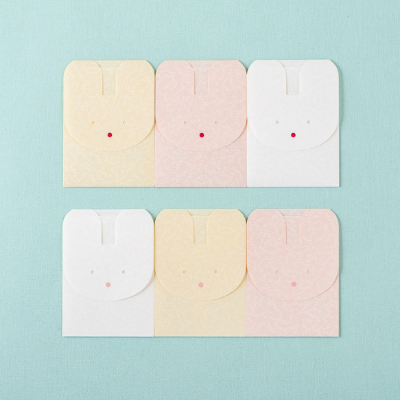 うさぎぽち袋　2枚セット：白・ピンク 3枚目の画像