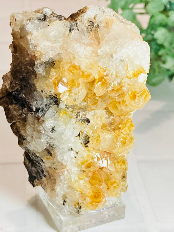 シトリンクォーツクラスター天然石置物風水